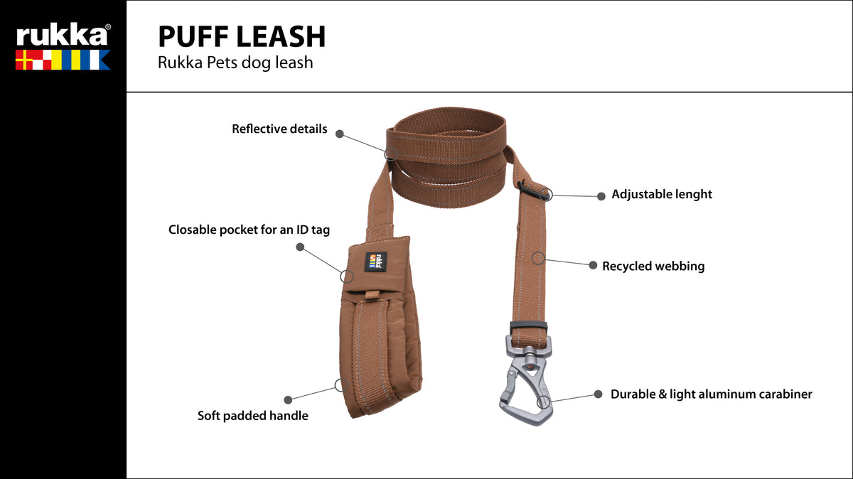 Rukka Pets Puff Leash Cognac