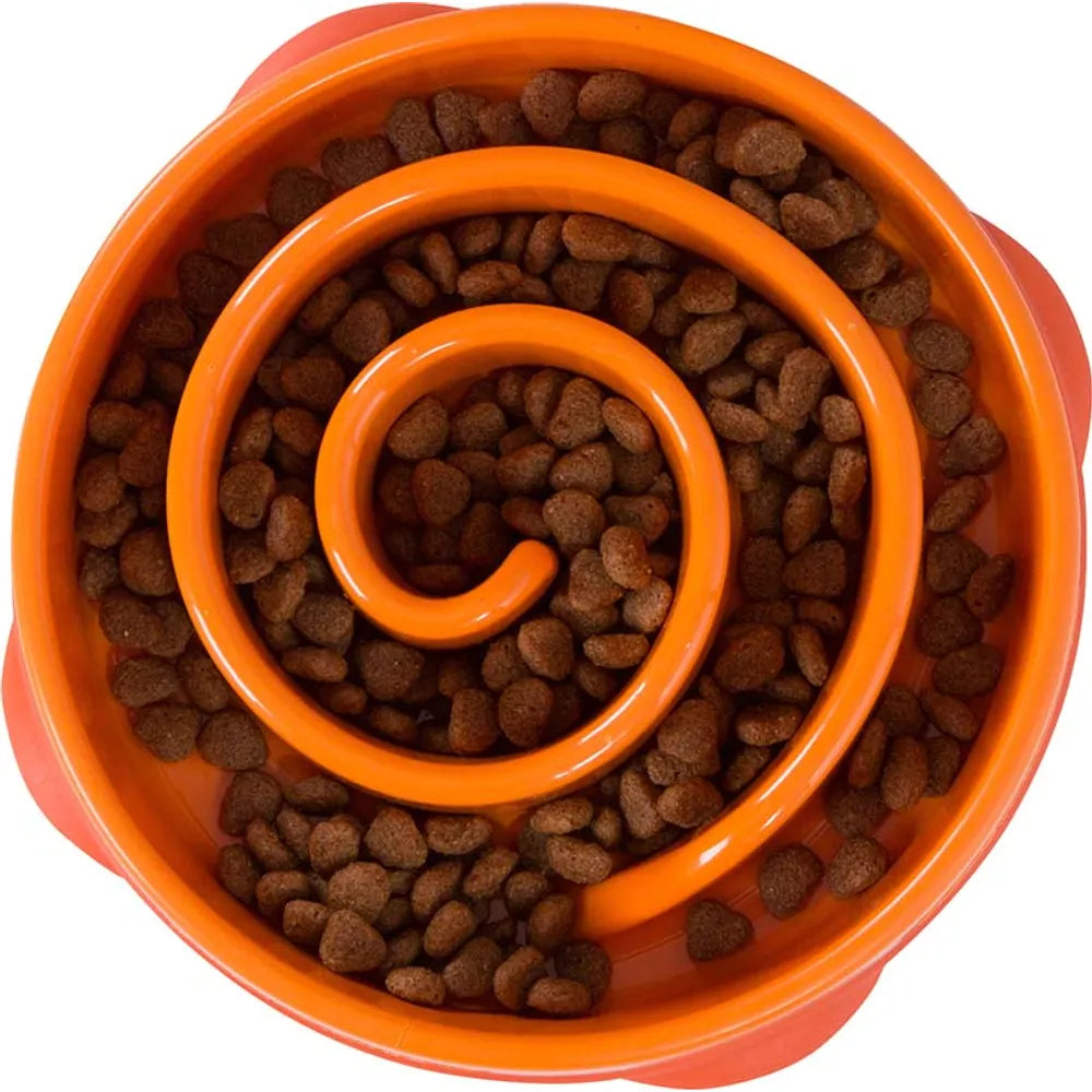 Outward Hound Fun Feeder Slo-bowl M Orange