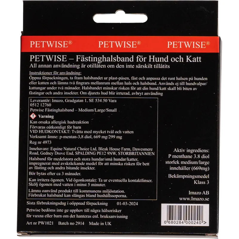Petwise Fästinghalsband För Hund M/L 40-70cm