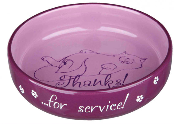 Trixie Keramikskål Katt ''Thanks for Service''