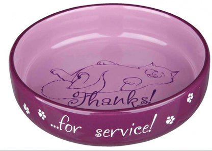 Trixie Keramikskål Katt ''Thanks for Service''