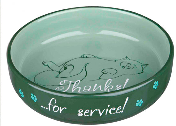 Trixie Keramikskål Katt ''Thanks for Service''