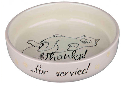 Trixie Keramikskål Katt ''Thanks for Service''