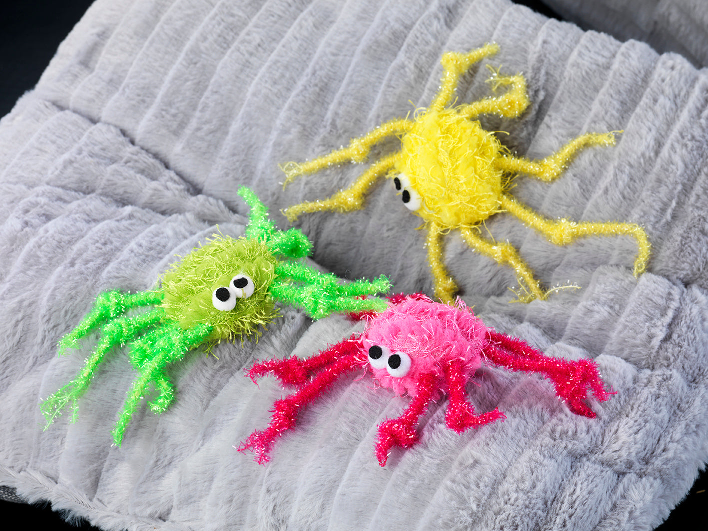 Dogman Kattleksak Glittrande Spindlar 3-pack