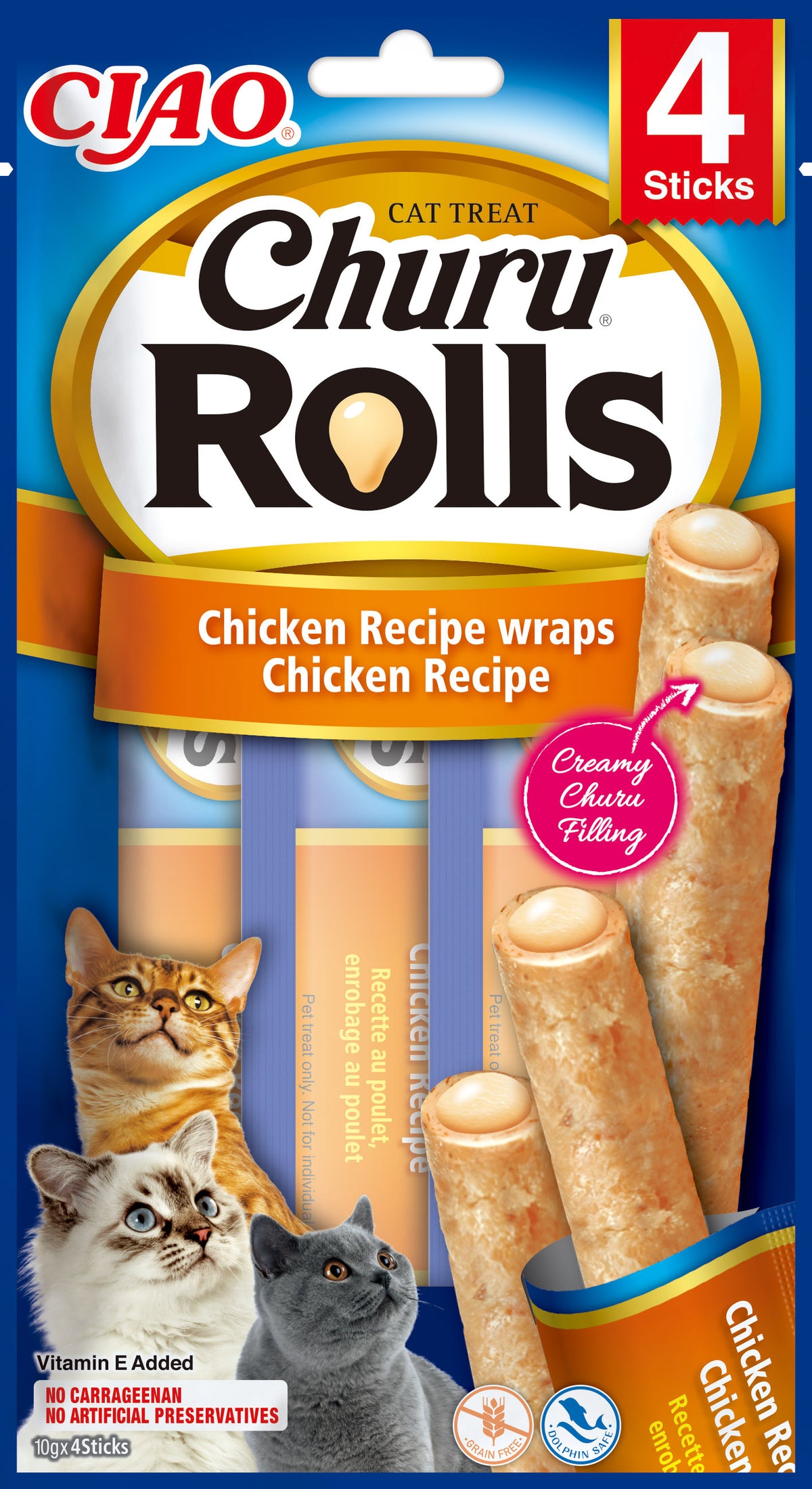 Churu Cat Rolls Chicken wraps 4x10g