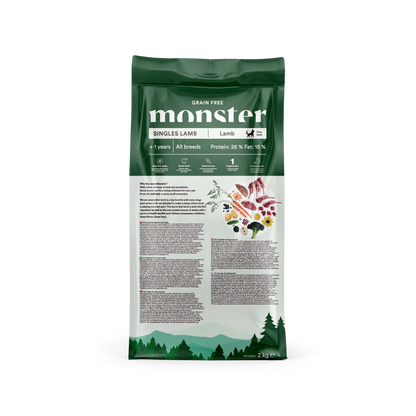 Monster Grain Free Adult Singles Lamb