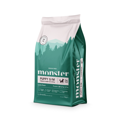 Monster Grain Free Puppy Lamb/Duck S/M
