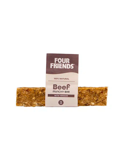 Four Friends Natural Chews Beef Munchy Bar with Venison