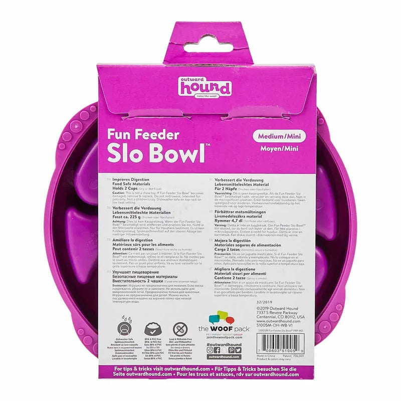 Outward Hound Fun Feeder Slo-bowl M Lila