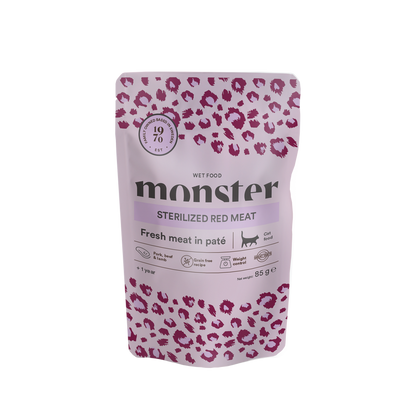 Monster Cat Pouches Sterilized Red Meat