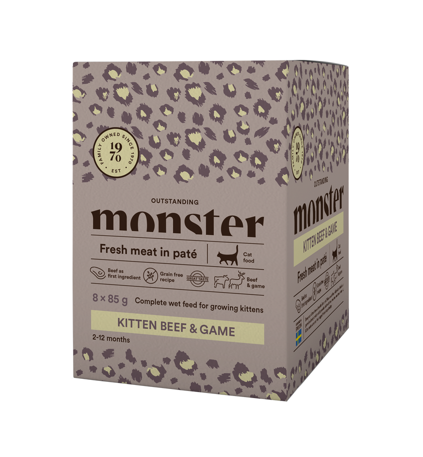 Monster Cat Pouches Kitten Beef & Game