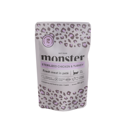 Monster Cat Pouches Sterilized Chicken/Turkey