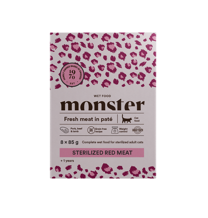 Monster Cat Pouches Sterilized Red Meat